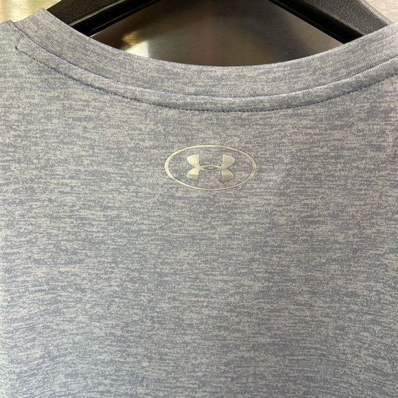 HEATGEAR Under Armour V Neck MADE IN JORDAN WOMEN LG BLUE AND GRAY BLEND - Picture 4 of 6
